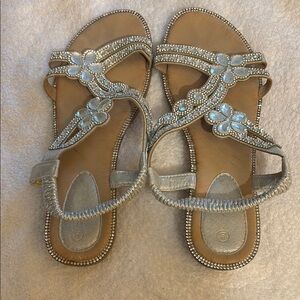 Elegant Silver Embellished Sandals